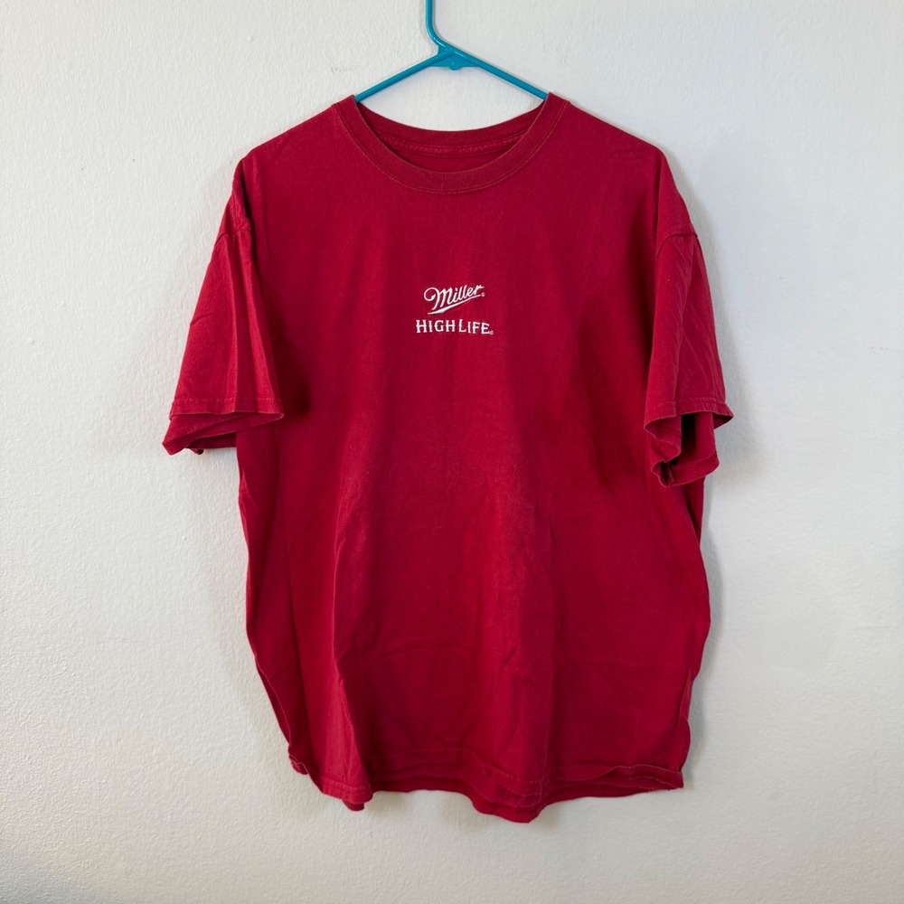 Miller High‎ Life Red Graphic T Shirt Mens XL Cotton Beer Licensed Product